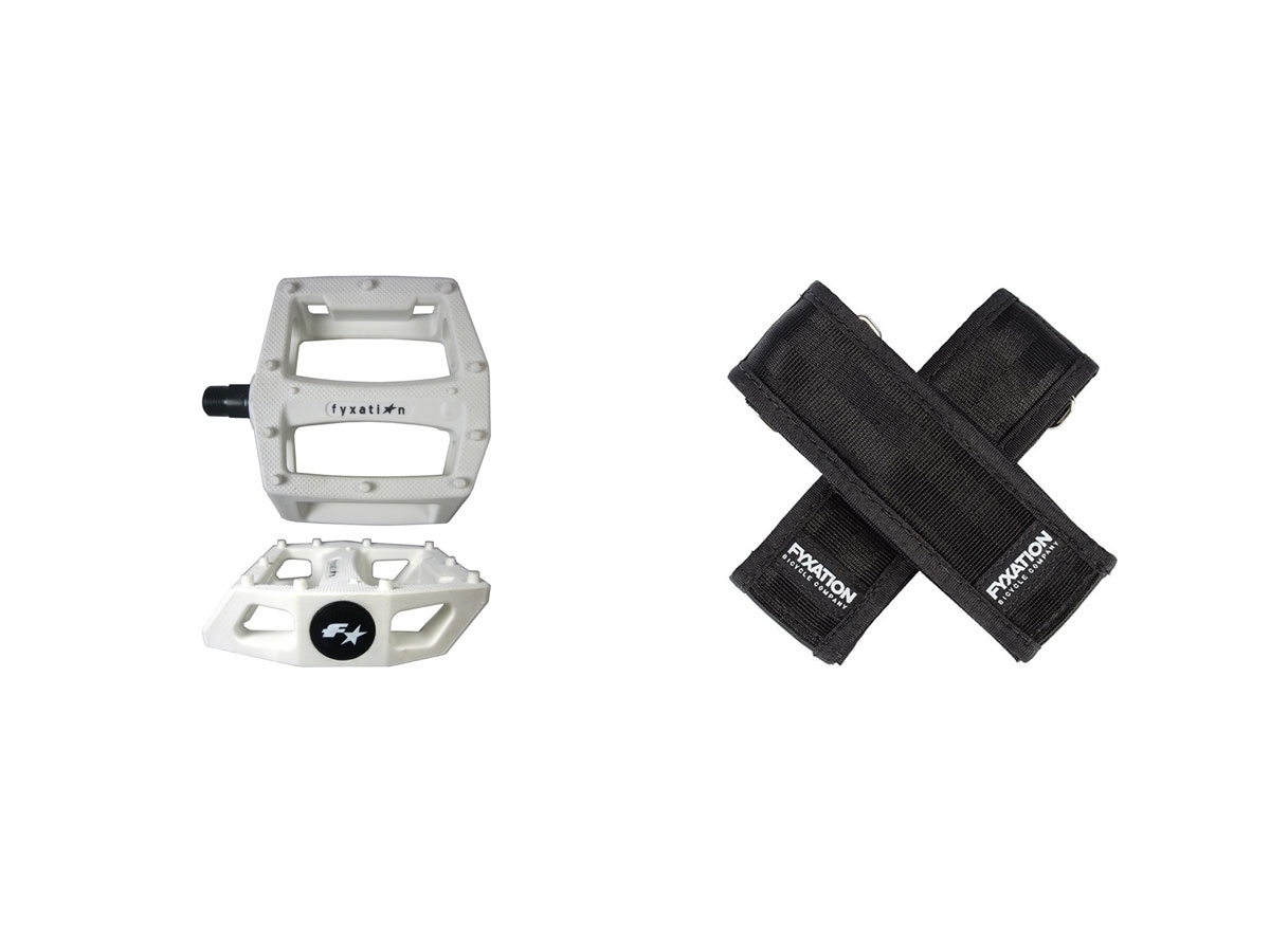 Fyxation Gates Pedal with Strap Kit - White/Black