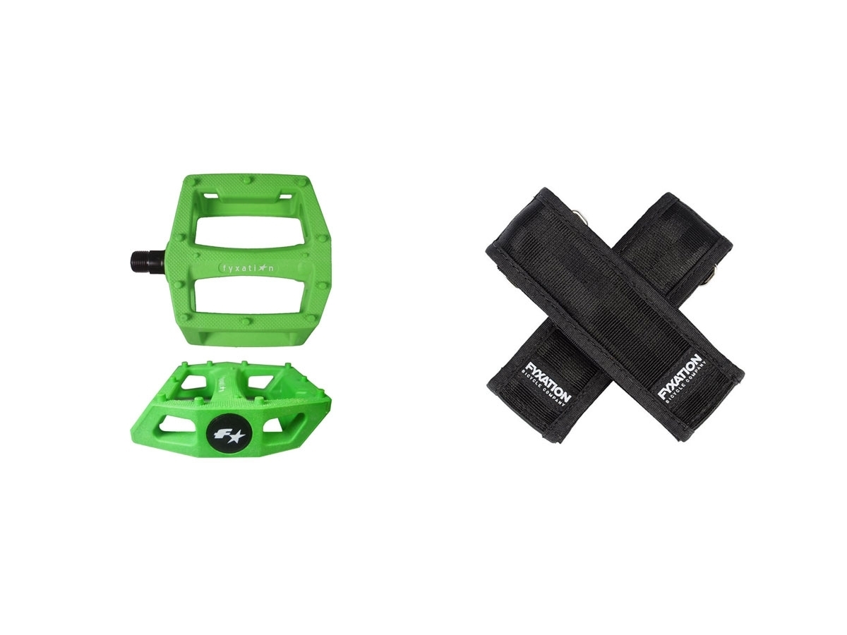 Fyxation Gates Pedal with Strap Kit - Green/Black