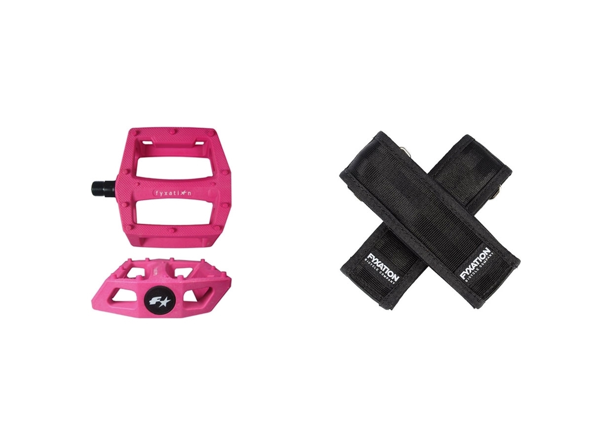 Fyxation Gates Pedal with Strap Kit - Pink/Black